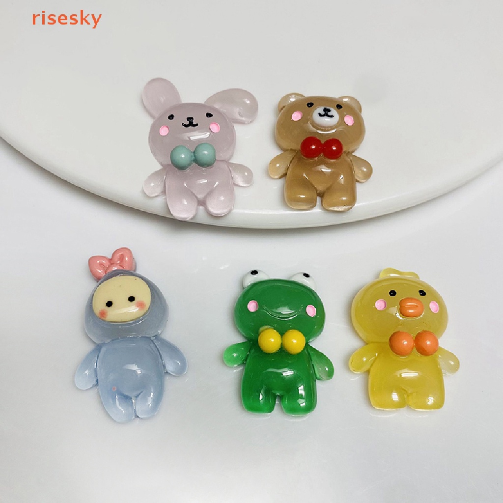 Bộ 5 Mô Hình Động Vật Mini Bằng Resin Dễ Thương Dùng Trang Trí DIY