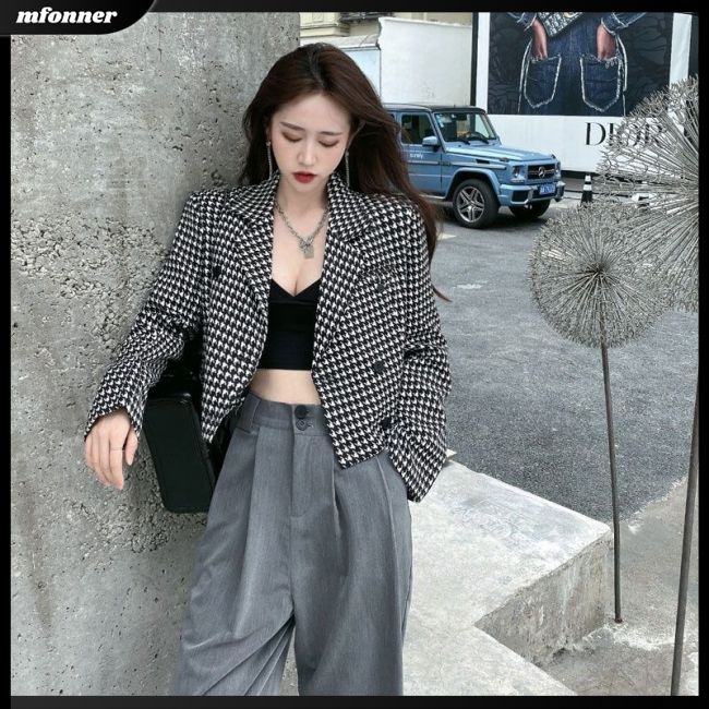 Áo Khoác Nữ Dài Tay Cổ Bẻ Thời Trang Hàn