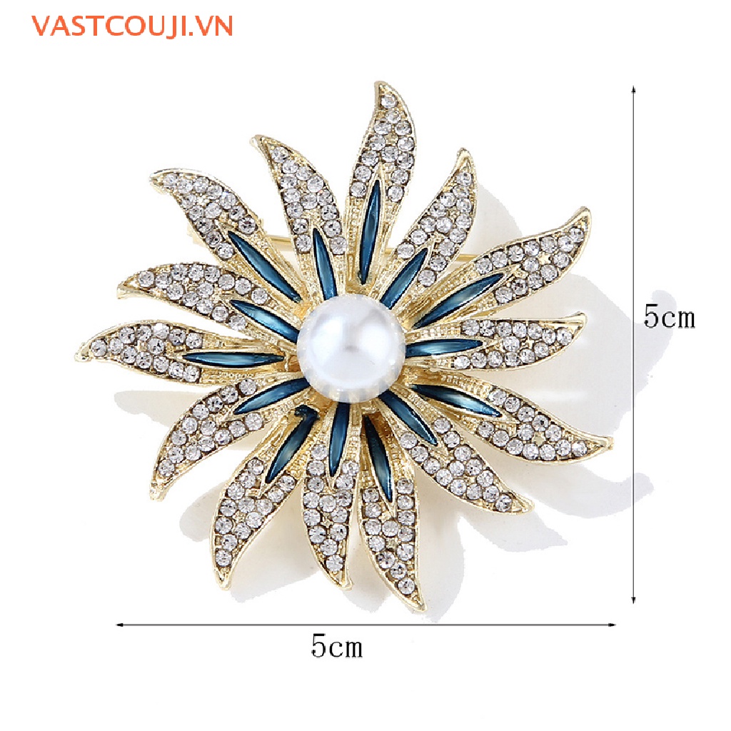 Ghim Cài Áo Hình Hoa Hướng Dương Đính Ngọc Trai Giả Thời Trang Cho Nữ
