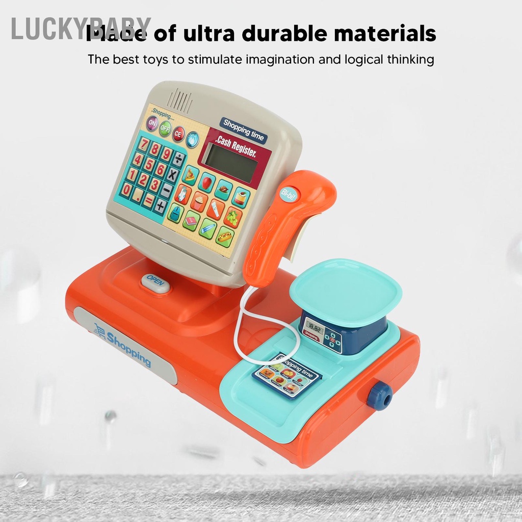 LUCKYBABY Đồ chơi thu ngân có âm thanh điện tử Máy tính tiền Playset Quà tặng sinh nhật cho trẻ mới biết đi