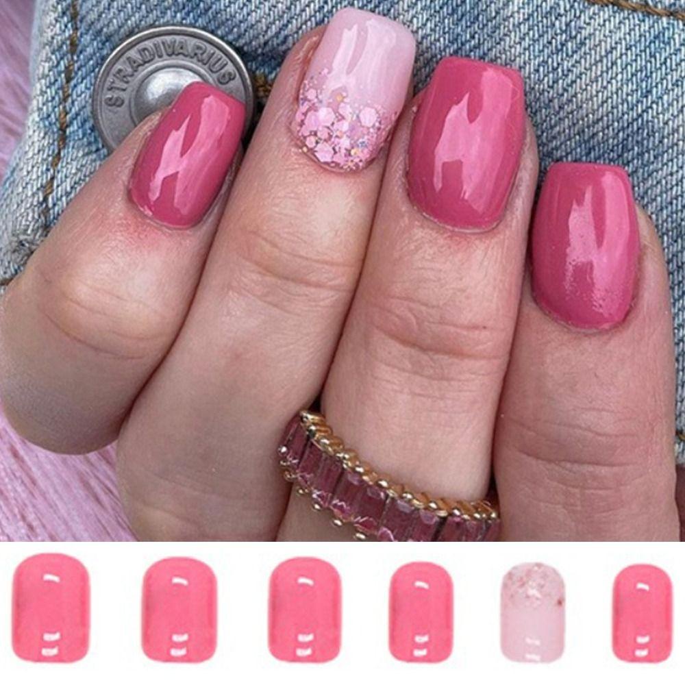 Bộ 24 Móng Tay Giả Dạng Nhấn Phong Cách Pháp