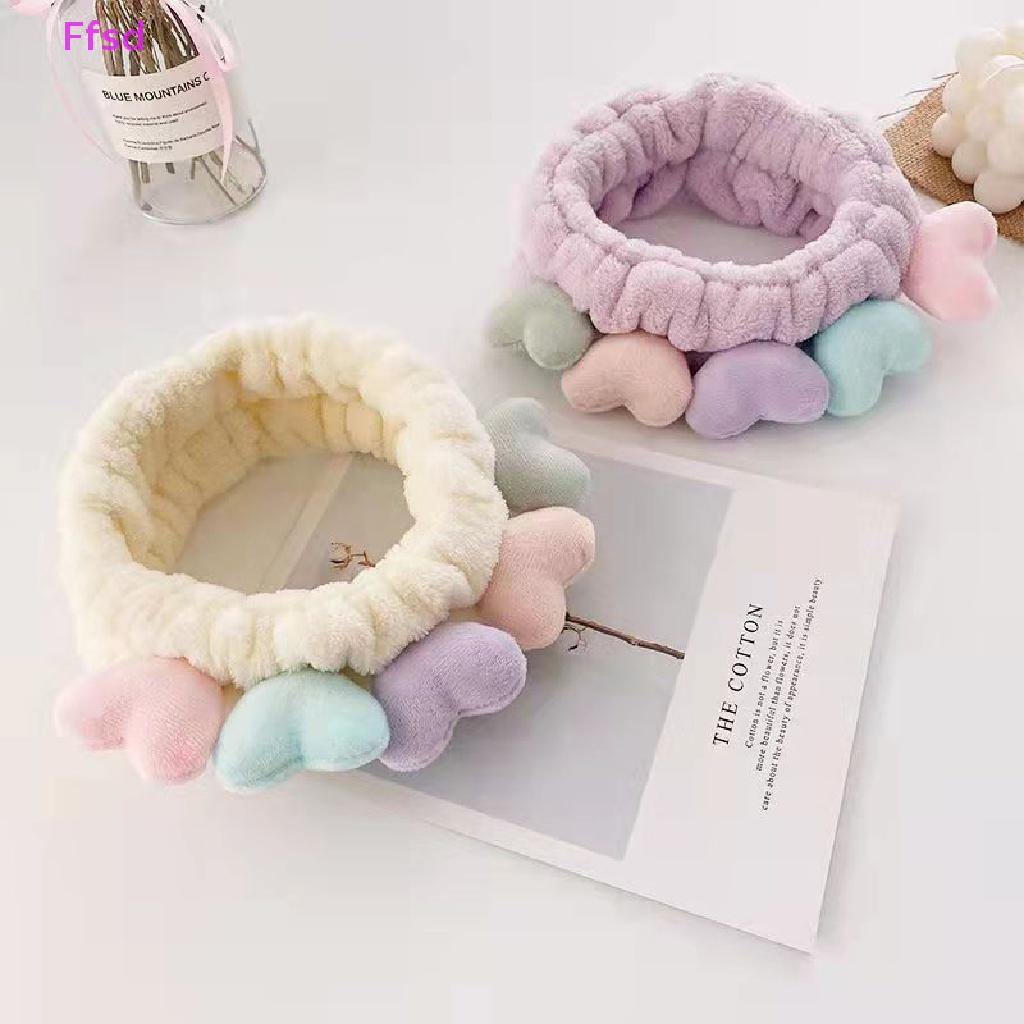 {Ffsd} Băng Đô Cài Tóc Rửa Mặt Đơn Giản Nhiều Màu Sắc Hình Trái Tim Dễ Phối Đồ Cho Nữ * Hàng Bán Chạy