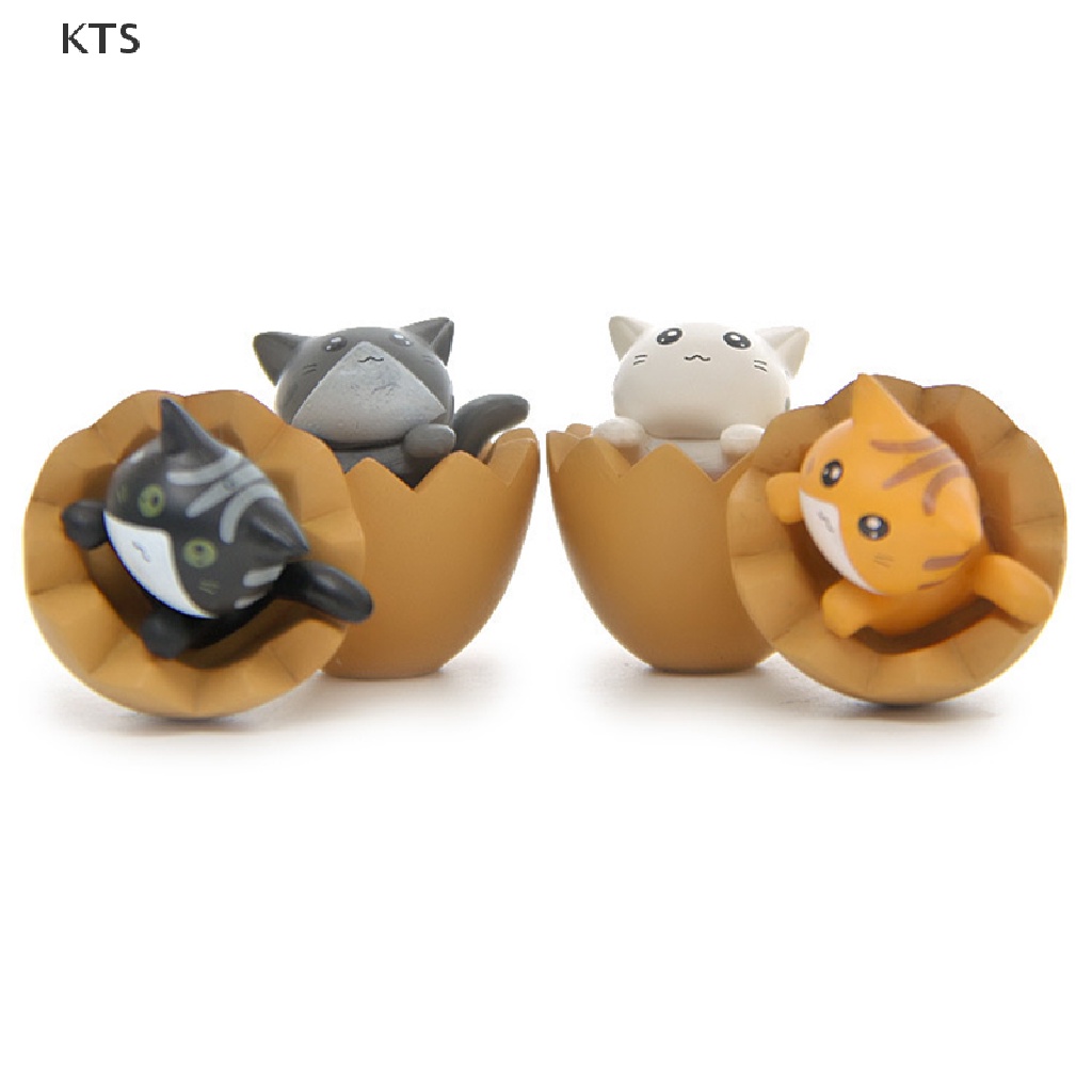 Set 4 Mô Hình Mèo Hoạt Hình Xinh Xắn Dùng Để Trang Trí
