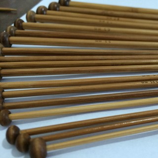 1 Cặp Móc Đan Len Bằng Tre 35cm 2 Kích Cỡ