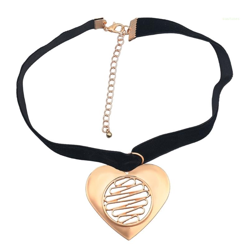 Vòng Cổ Choker Mặt Trái Tim Thời Trang Thanh Lịch