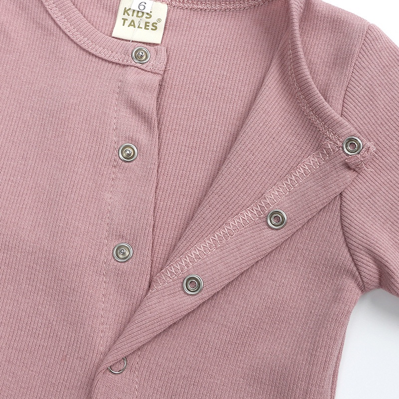 1 Bộ Đồ Ngủ Liền Thân Cotton Tay Dài Màu Trơn Dành Cho Bé Sơ Sinh 0-12 Tháng Tuổi Thời Trang Xuân Thu 2022