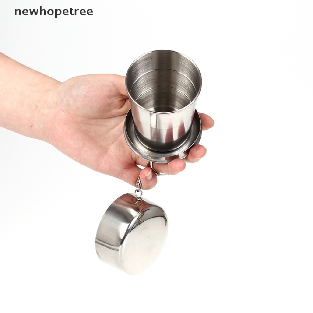 Cốc Uống Nước Bằng Thép Không Gỉ Có Thể Gấp Gọn Tiện Lợi 240ml