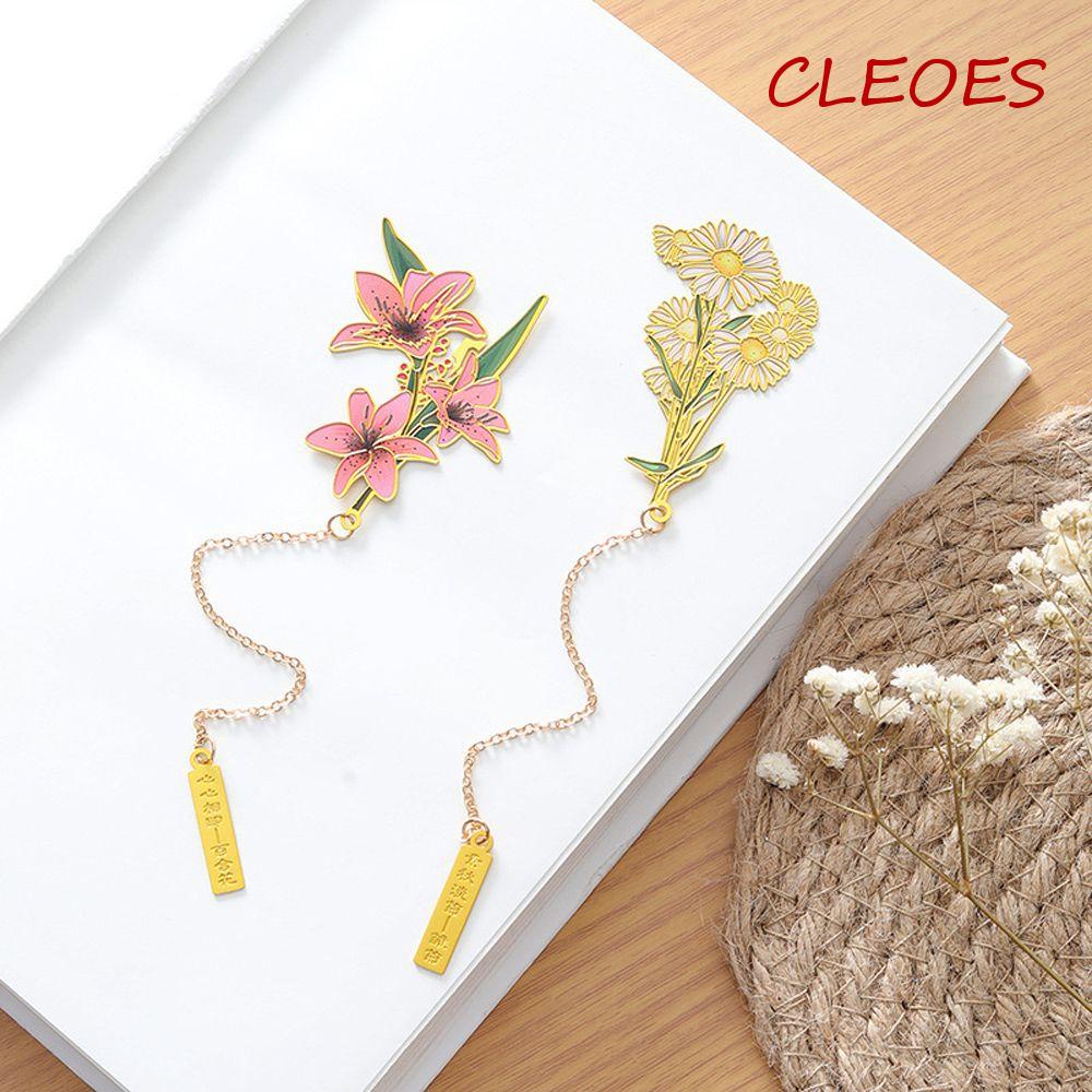 1 Thẻ Đánh Dấu Trang Sách Bằng Đồng Thau Hình Hoa Phong Cách Trung Quốc