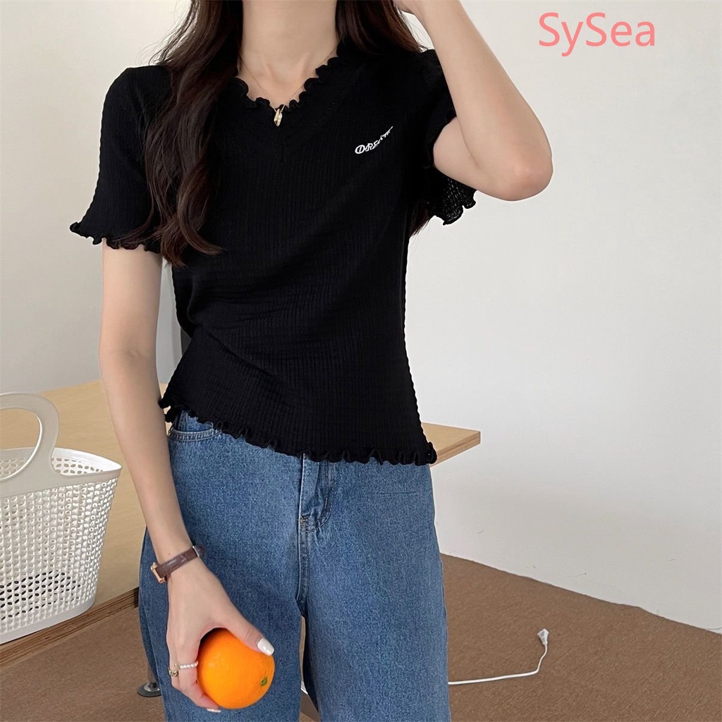 Áo Dệt Kim Ngắn Tay Dáng Rộng Thời Trang Mùa Hè Dành Cho Nữ