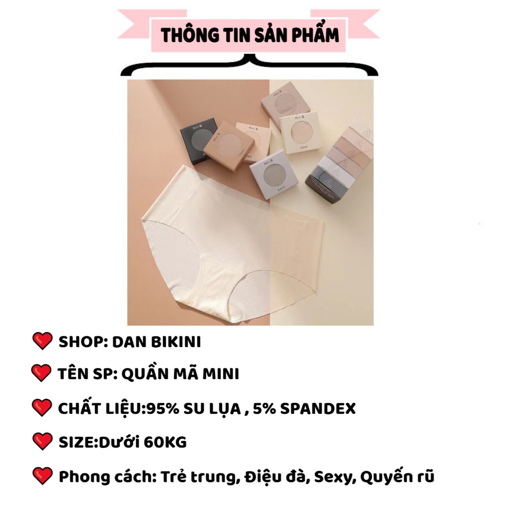 Quần lót Nữ Thiết Kế su lụa tàng hình đóng trong hộp phấn mini cao cấp siêu xinh MÃ MINI