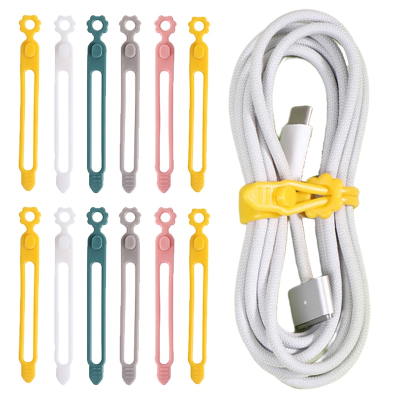 1 / 4 / 5 Dây Quấn Dây Cáp Máy Tính Bằng Silicone Chống Thất Lạc Đa Năng Tiện Dụng