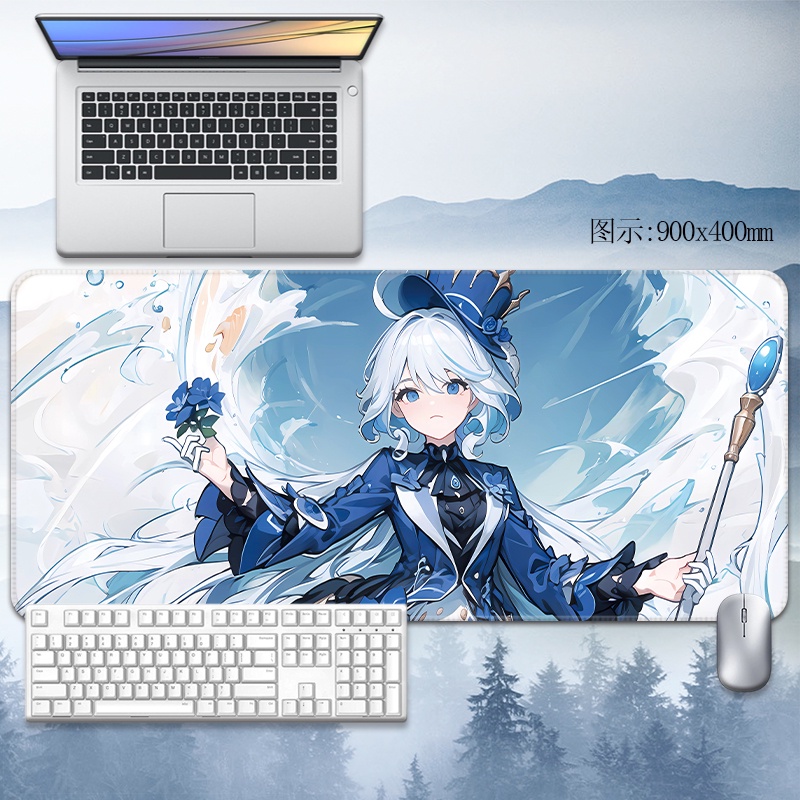 Focalors mouse pad Genshin Impact computer pad gaming large table pad anime custom Fontaine animation Water God keyboard pad