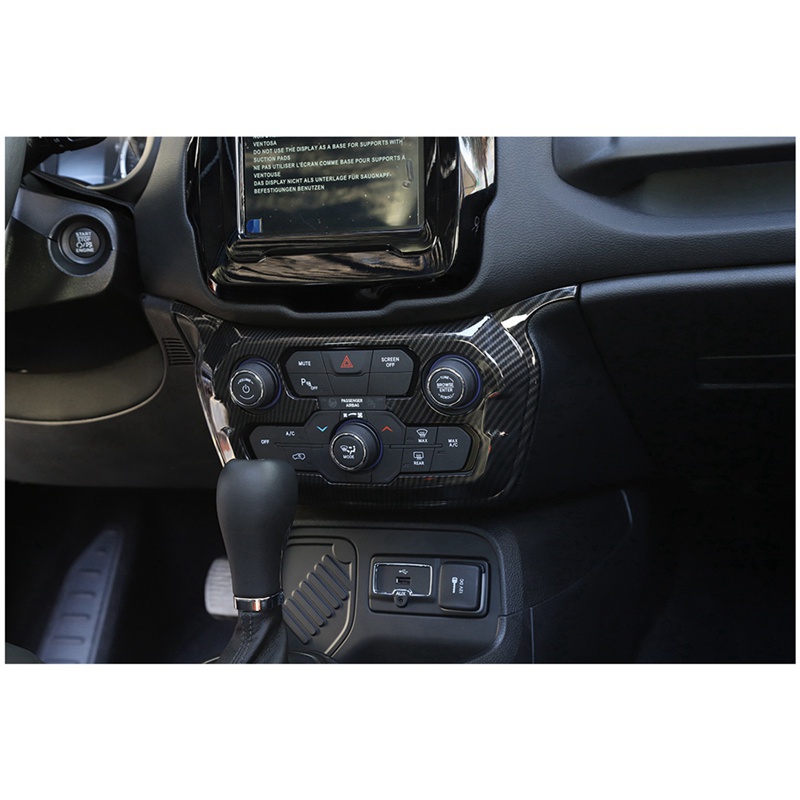 1 Miếng Dán Bảng Điều Khiển Trung Tâm Bằng Sợi Carbon ABS Cho 2018-2022 Jeep Renegade