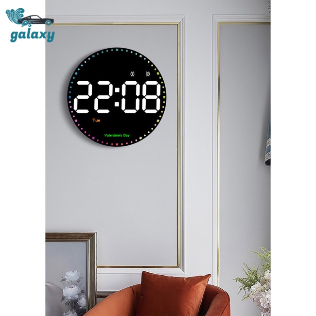 Galaxy Đồng Hồ Led Tròn Kỹ Thuật Số 10-inch 10 Cấp Độ Sáng Kèm Điều Khiển Từ Xa Cho Phòng Khách