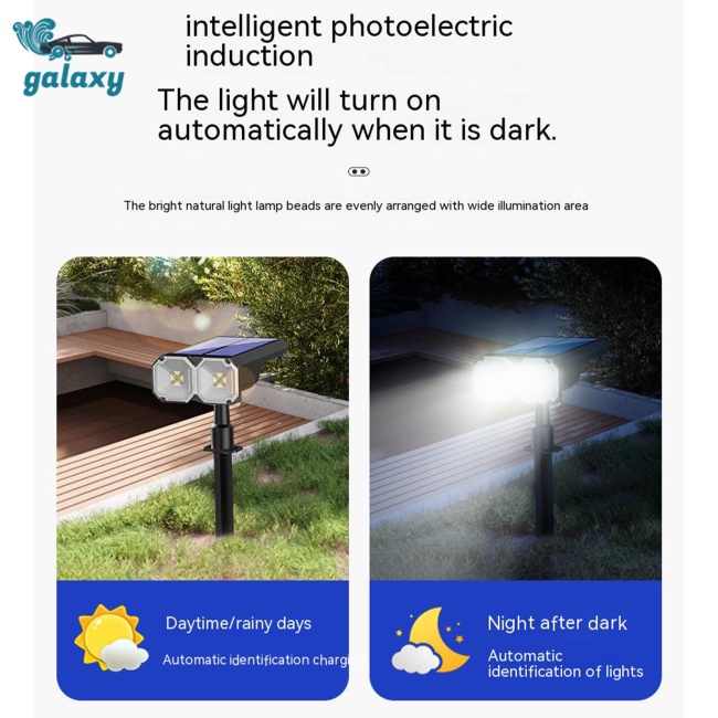 Galaxy Set 2 Đèn 4 Levles Hai Đầu Sử Dụng Năng Lượng Mặt Trời Có Thể Điều Chỉnh Cho Sân Vườn