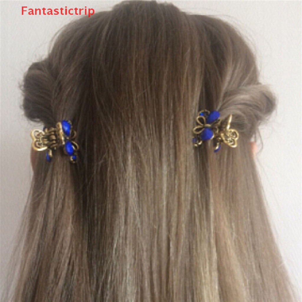 Kẹp Tóc Hình Bướm Mini Bằng Nhựa Resin Phong Cách Retro Thời Trang Cho Nữ