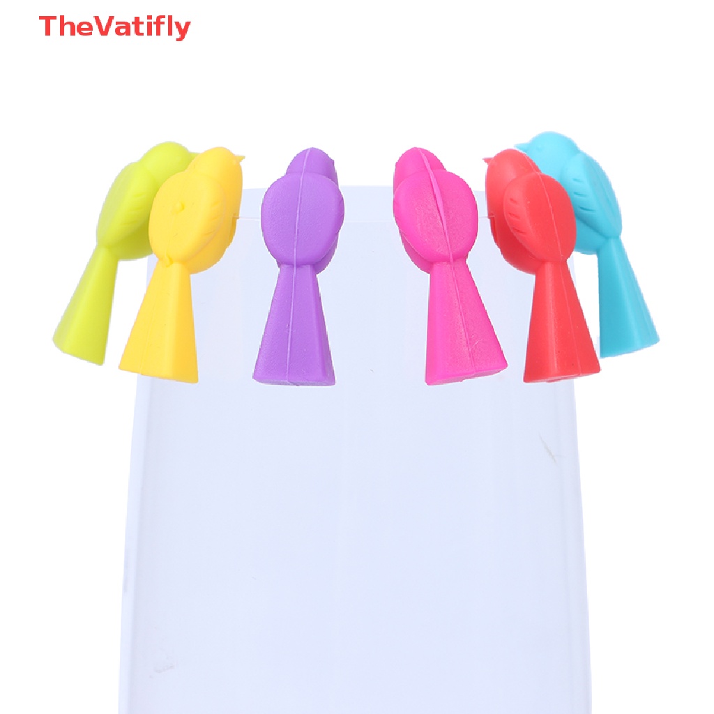 Bộ 6 Dụng Cụ Đánh Dấu Ly Rượu Bằng Silicone Hình Chim
