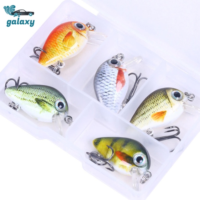 Galaxy Set 5 Mồi Giả Nhử Cá Mini 5 Màu 1.5g Kèm Hộp Đựng