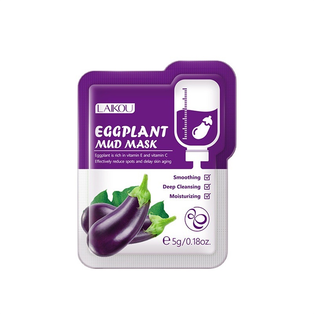 Mặt Nạ Bùn Cà Tím 5G/túi Mặt Nạ Bùn Dưỡng Da Nhẹ Nhàng Làm Sạch Da Bùn Màng Sản Phẩm Chăm Sóc Da heby1