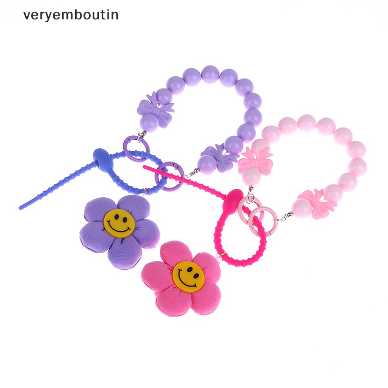Móc Khóa Hình Bông Hoa Cười Màu Sắc Ngọt Ngào Dễ Thương