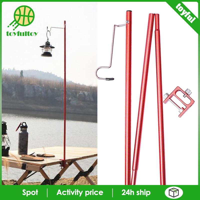 Giá Đỡ Đèn Cắm Trại Gấp Gọn Kèm Móc Màu Đỏ Tiện Dụng