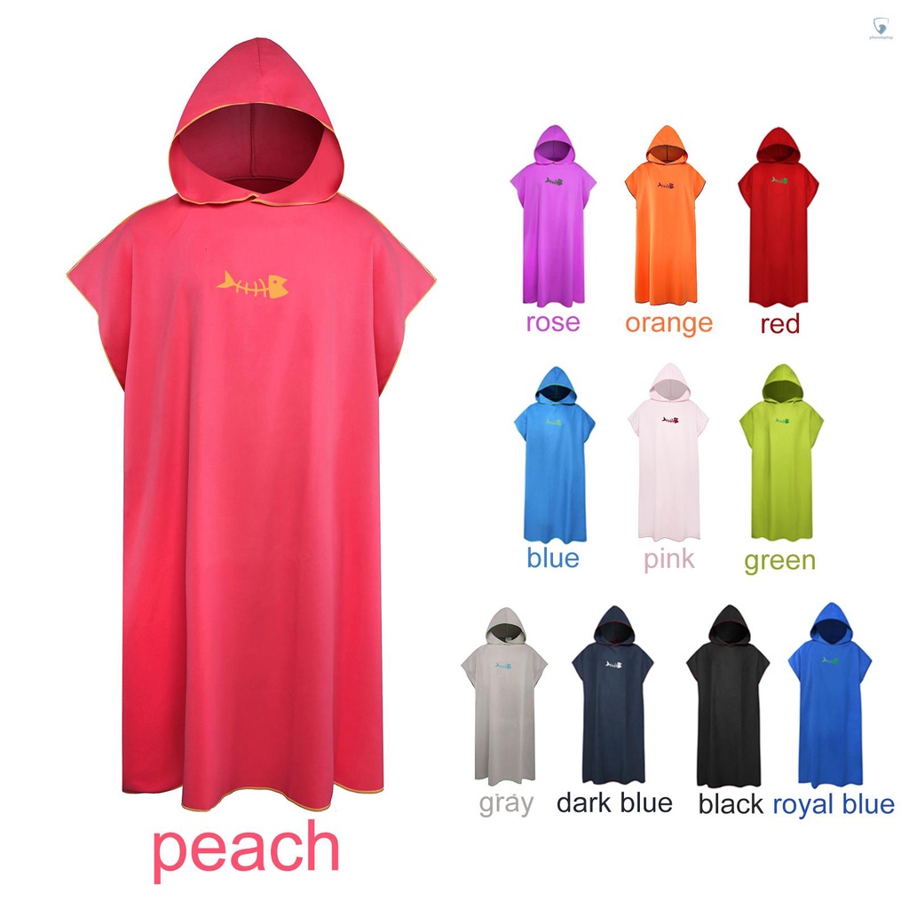 Khăn Tắm Có Mũ Trùm Bằng Sợi Microfiber Thay Đổi Poncho Lướt Sóng Đi Biển Cho Người Lớn