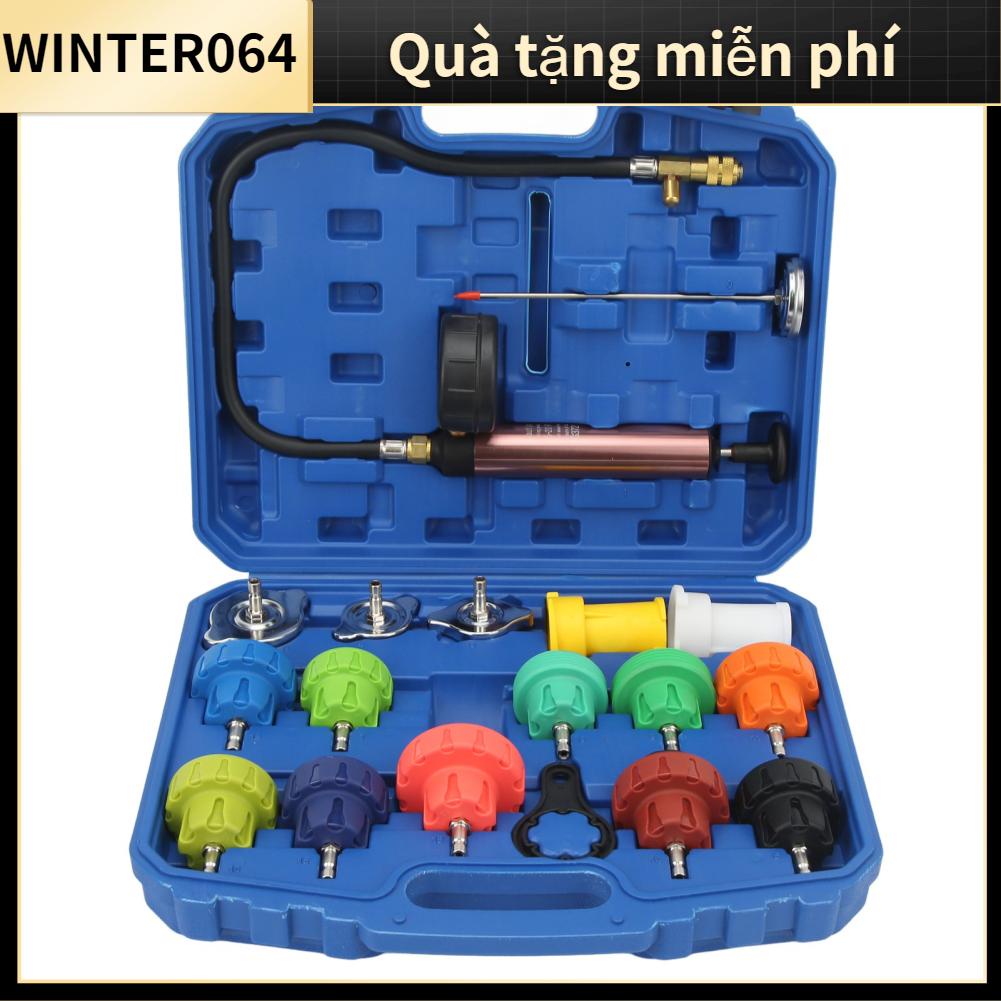 Winter064 Bộ kiểm tra rò rỉ hệ thống làm mát áp suất tản nhiệt 0‑35psl Công cụ phát hiện ô tô Chất Đầu thanh lọc chân không Vòng đệm chuyển đổi bình chứa nước
