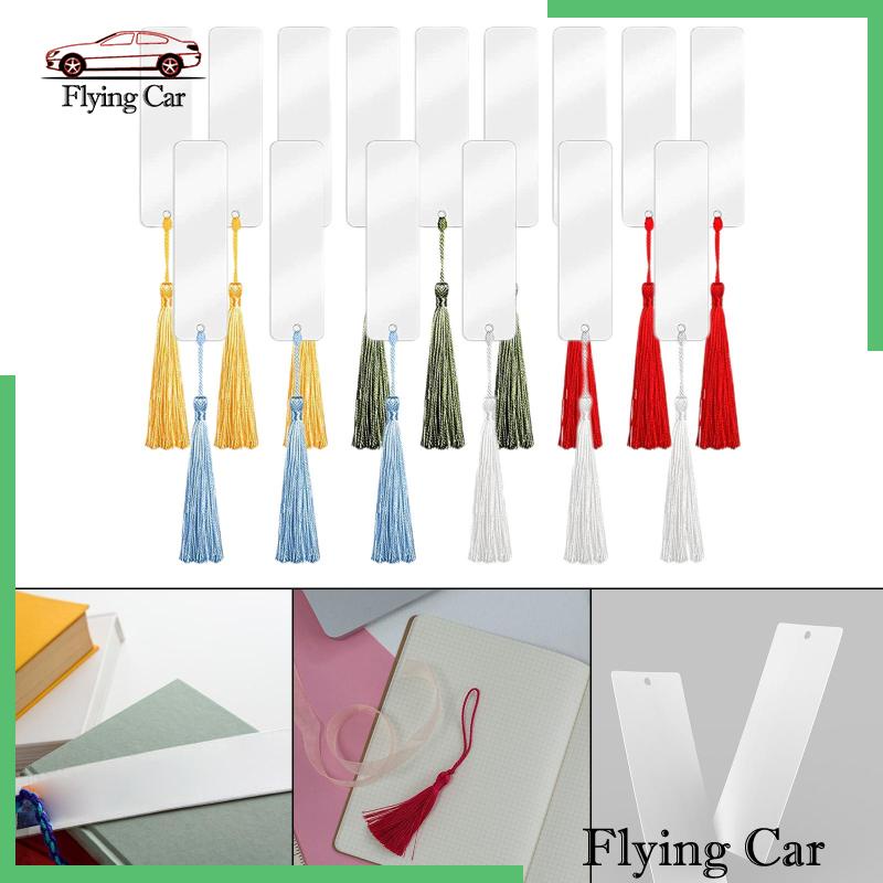Set 2 / 15 Thẻ Đánh Dấu Trang Sách Bằng Acrylic Trơn DIY