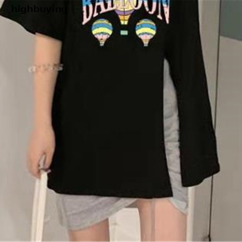 Áo Thun Tay Ngắn Cổ Tròn In Hình Bong Bóng Y2K Thời Trang Mùa Hè Cho Nữ