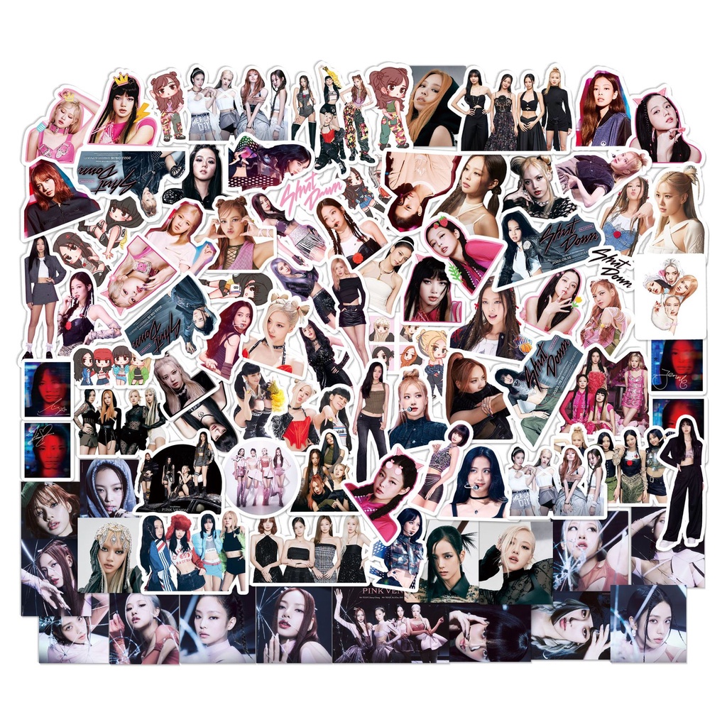 Bộ 100 miếng dán trang trí sticker phong cách nhóm nhạc Hàn Quốc Blackpink | Color House