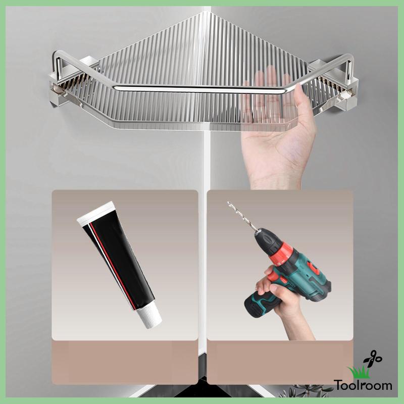 Kệ Đựng Đồ Dùng Gắn Góc Tường Nhà Tắm Chống Gỉ Tiện Dụng