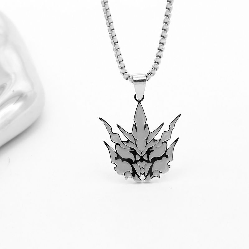 Vòng cổ Thép Titan Màu Bạc Mặt Hình 3 Thirteen Ying Jie Game Accesorios Kevin Elysia Aponia