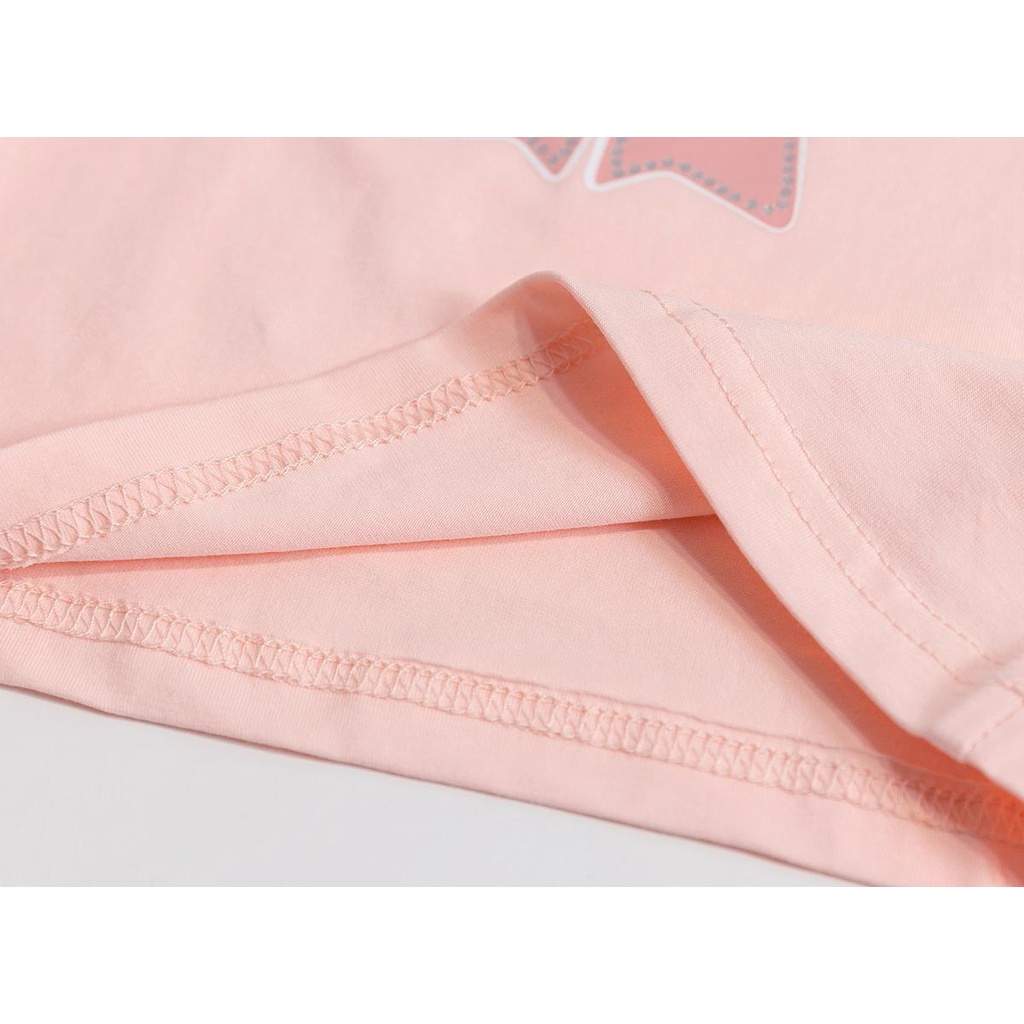 Áo Thun Tay Ngắn 90-140cm Phối Nơ Màu Sắc Ngọt Ngào Thời Trang Cho Bé Gái