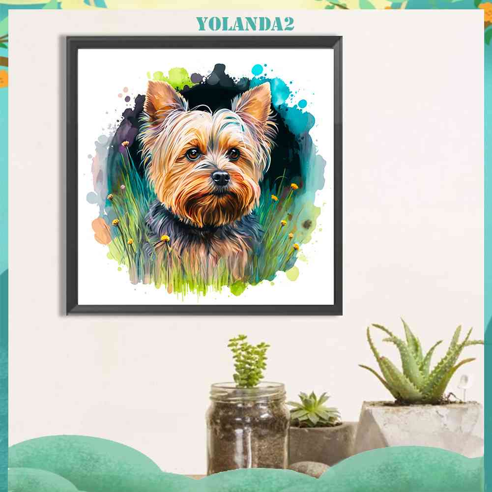 Tranh Đính Đá Kim Cương Toàn Bộ 5D DIY Hình Vẽ Chó Trang Trí Nhà Cửa