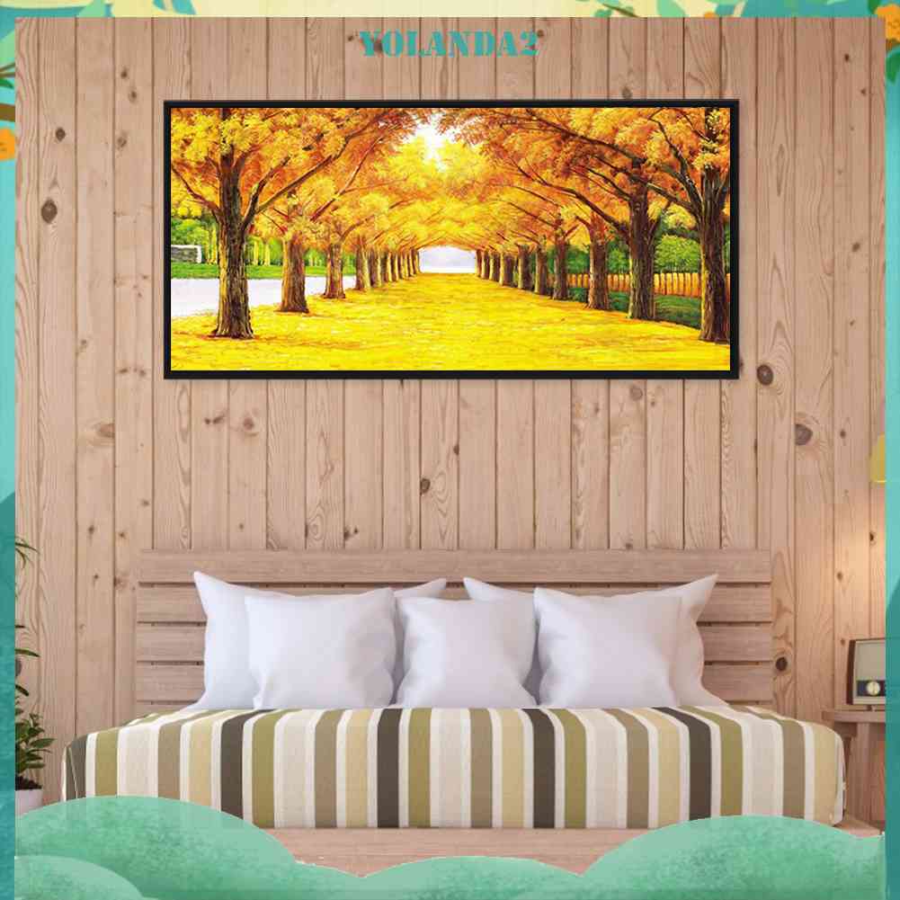 Bộ Tranh Đính Đá 5D Tự Làm Toàn Diện Họa Tiết Đường Lá Phong