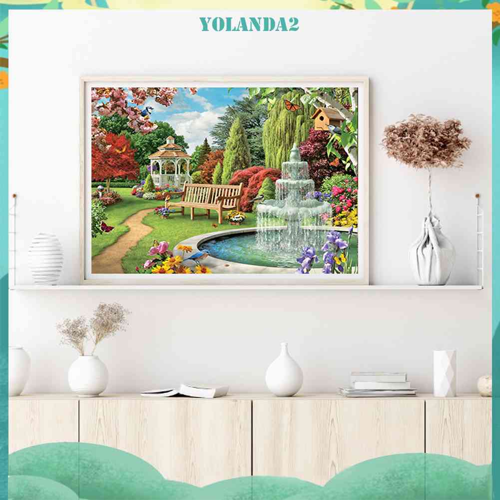 Tranh Đính Đá Kim Cương Toàn Bộ 5D DIY Hình Khu Vườn