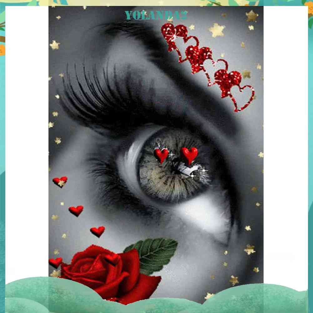 Bộ Tranh Đính Đá 5D Toàn Diện Họa Tiết Đôi Mắt Độc Đáo DIY Dùng Trang Trí