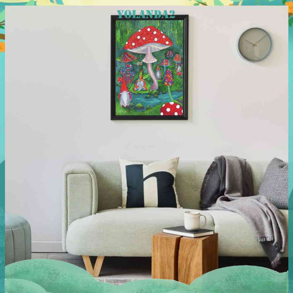 Tranh Đính Đá Kim Cương Toàn Bộ 5D DIY Hình Vẽ Nấm Goblin