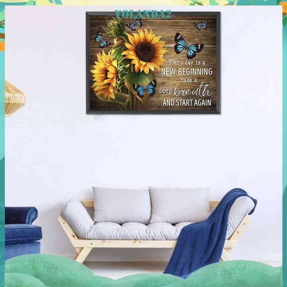 Bộ Tranh Đính Đá 5D Tự Làm Toàn Diện Hình Hoa Cúc Và Chữ Cái