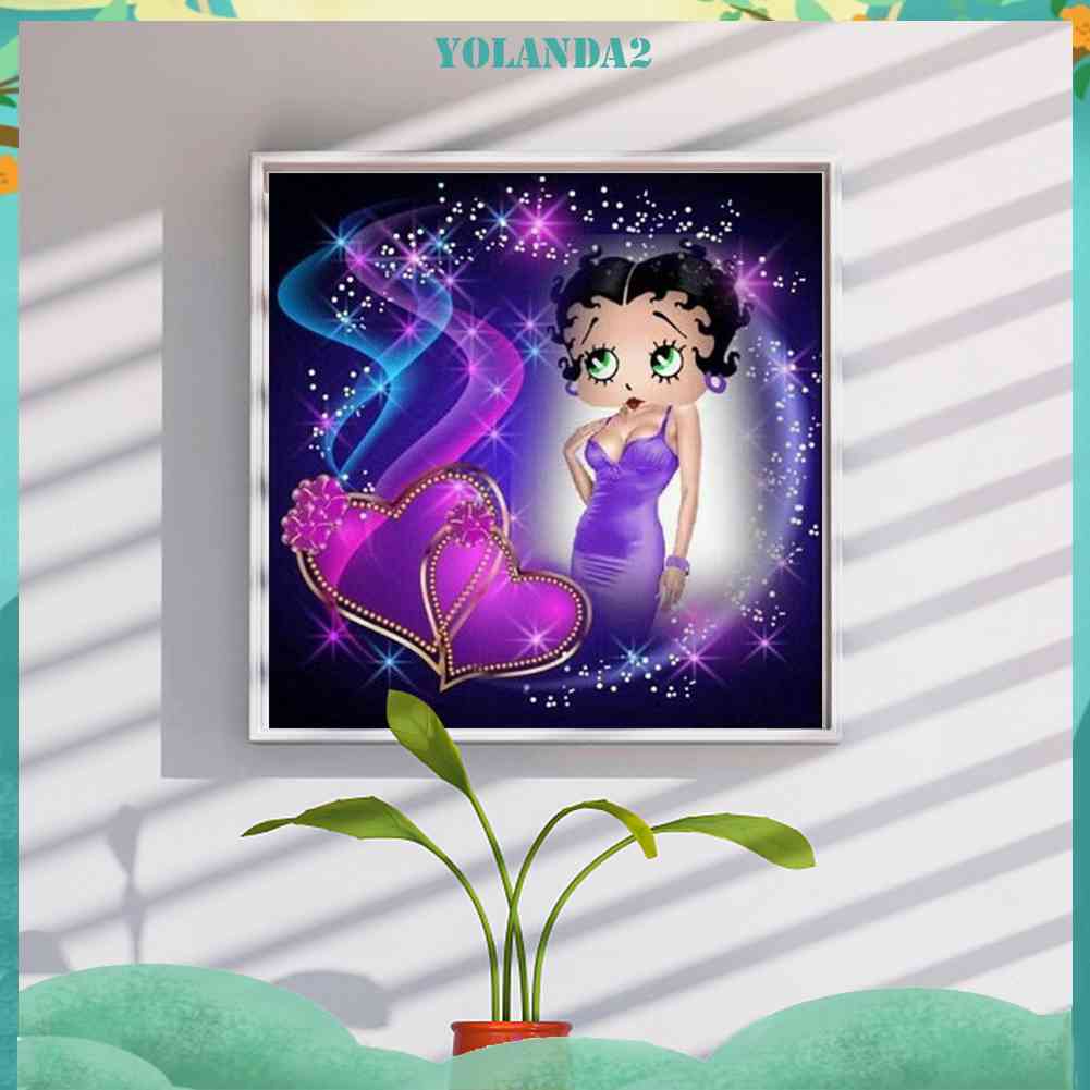 Tranh Đính Đá Kim Cương Toàn Bộ 5D DIY Hình Búp Bê Betty