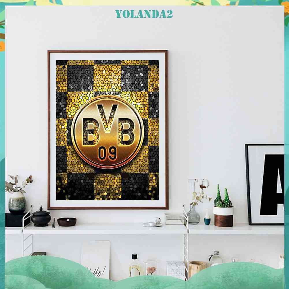 Tranh Đính Đá Kim Cương Toàn Diện Hình Logo Đội Bóng Dortmund