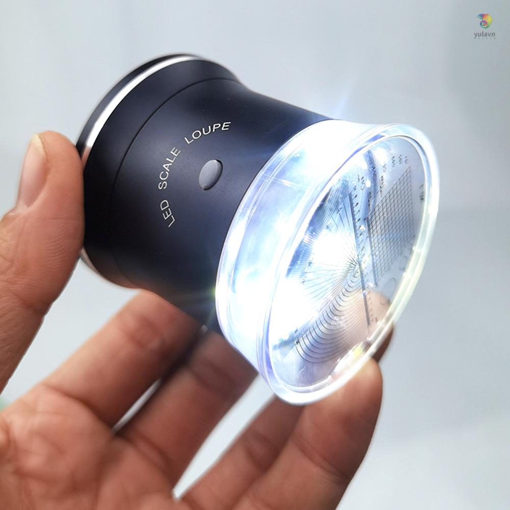 Kính Lúp Phóng Đại 30X Có Đèn LED Với 6 Trắng 3 Tia UV Có Thể Sạc Lại Dùng Để Đo Trang Sức