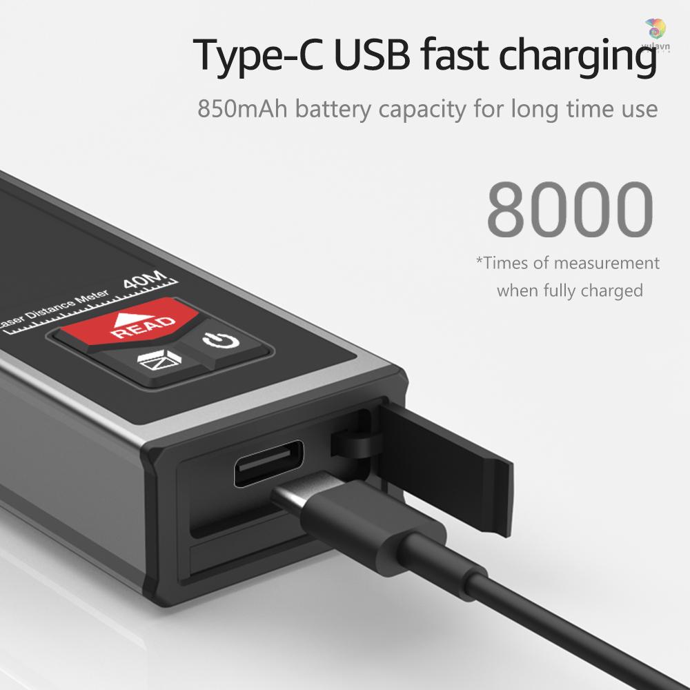 Đồng Hồ Đo Khoảng Cách Laser SNDWAY SW-B40 Kỹ Thuật Số Mini Cầm Tay Có Thể Sạc Lại