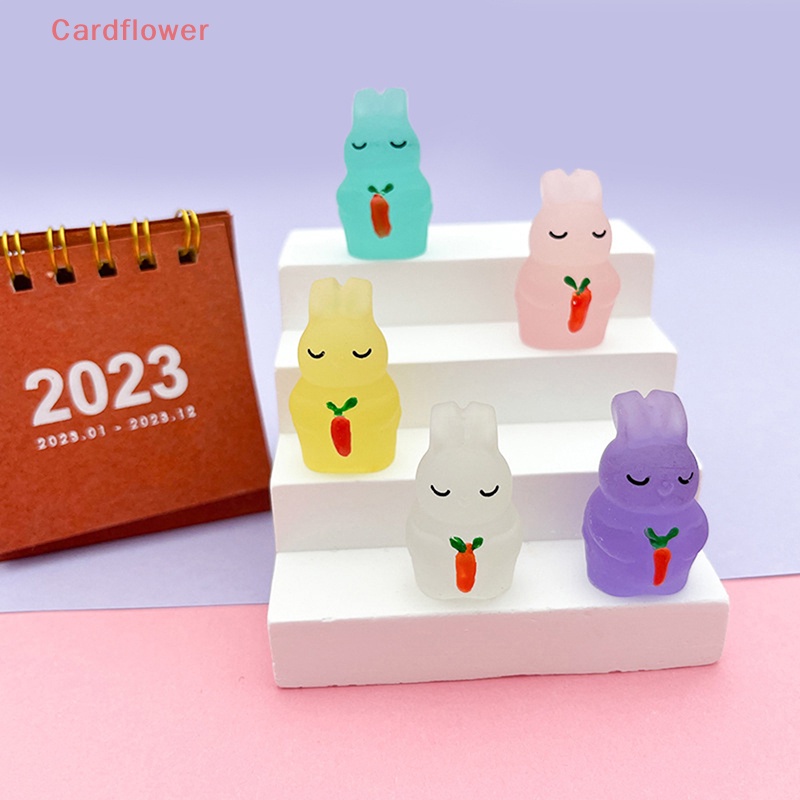 Bộ 2 Búp Bê Thỏ Mini Bằng Nhựa Phát Quang Dễ Thương