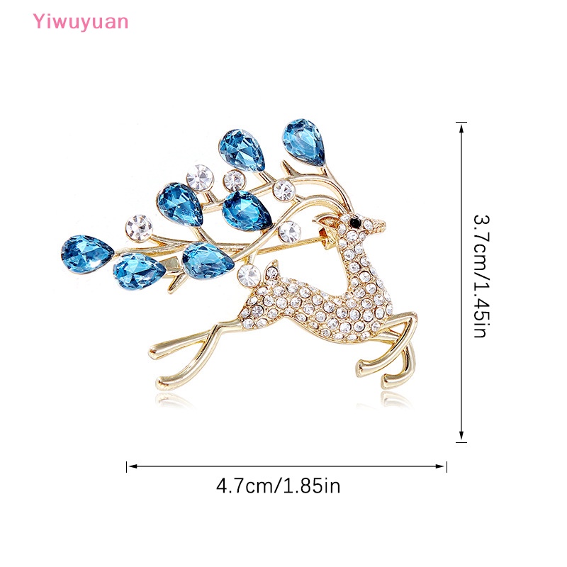 Trâm Cài Áo Hình Tuần Lộc Đính Đá Lấp Lánh Mới