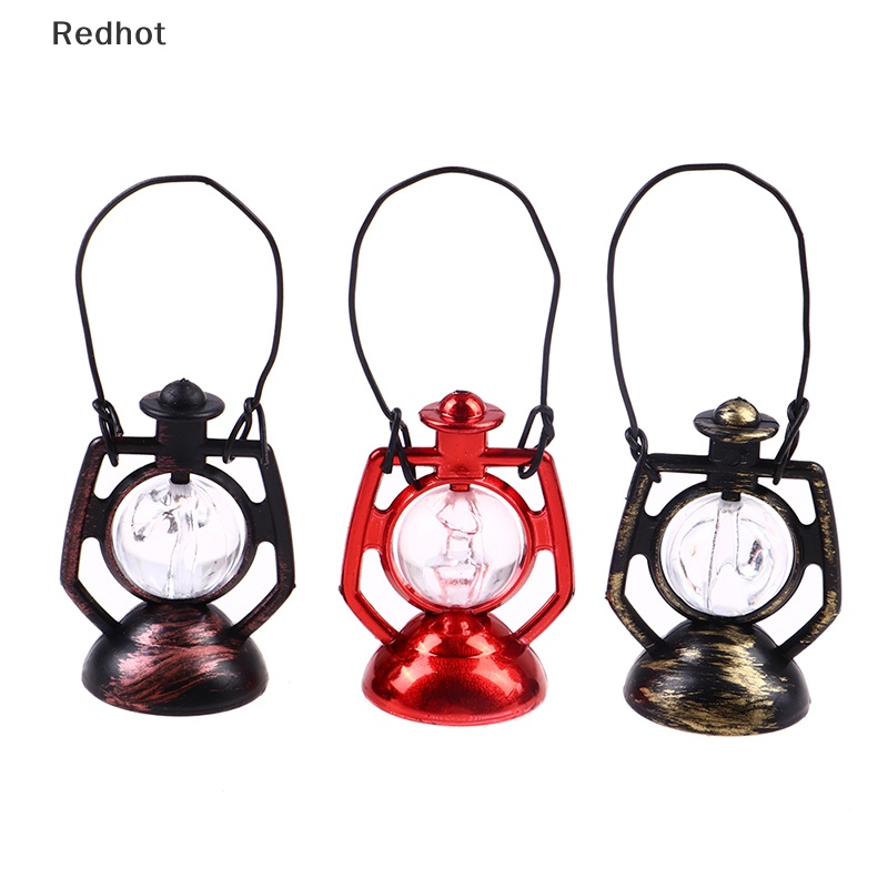 &lt; Redhot &gt; Đèn Dầu Dầu Kerosene Thu Nhỏ 1: 12 Có Tay Cầm Trang Trí Nhà Búp Bê