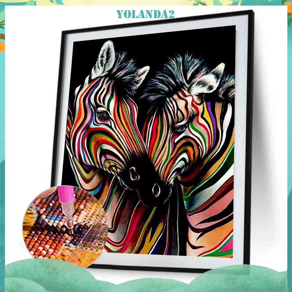 Tranh Đính Đá Kim Cương Toàn Bộ 5D DIY Hình Vẽ Ngựa Vằn