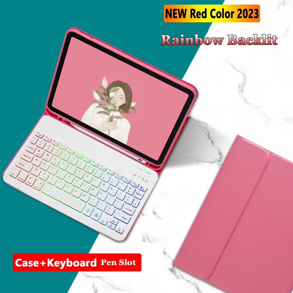 Bao Da PU Kèm Bàn Phím RGB Cho iPad Pro 11 2022 2021 10th 10.9 Air 5 4 3 2 1 Mini 6 10.2 9th 8th 7th 9.7 2017 2018 6th 5th