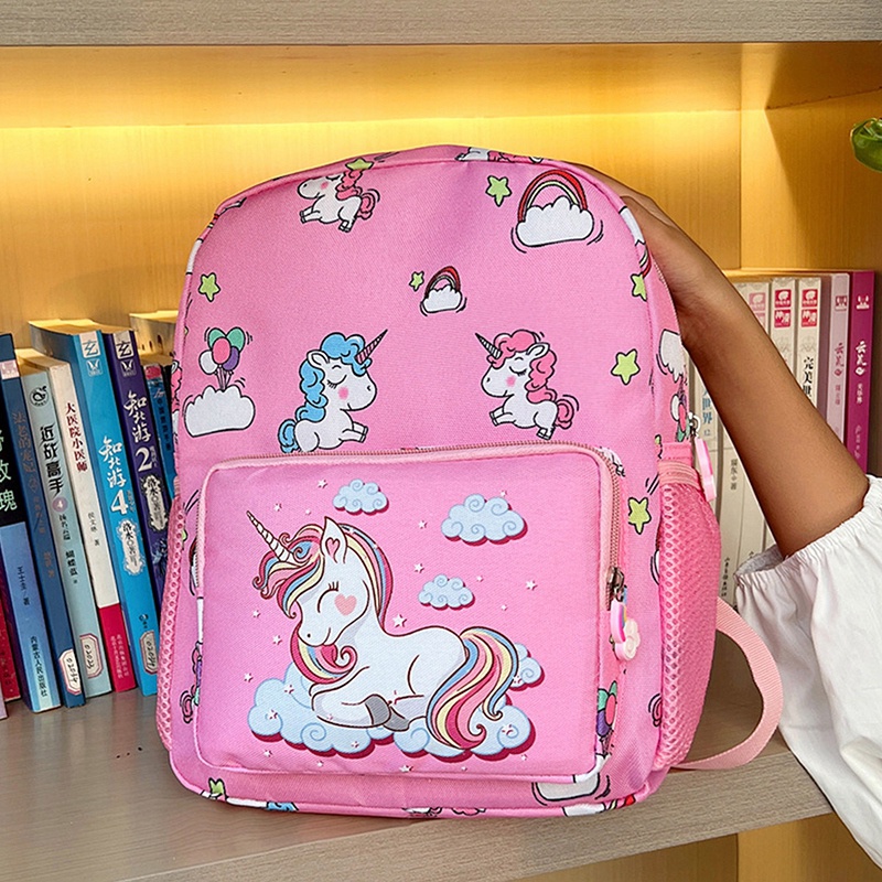 Ba Lô Đi Học Họa Tiết Kỳ Lân Hoạt Hình Đáng Yêu Dành Cho Bé