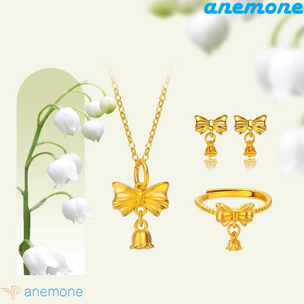 Vòng cổ / Bông Tai Bằng Đồng Hình Nơ Hoa Sáng Tạo Dễ Thương Thời Trang Cho Nữ